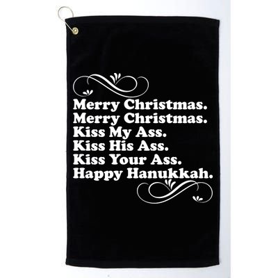 Merry Christmas Happy Hanukkah Funny Holiday Golf Towel