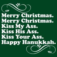 Merry Christmas Happy Hanukkah Funny Holiday Cooling Performance Crew T-Shirt