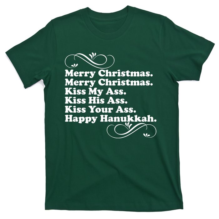 Merry Christmas Happy Hanukkah Funny Holiday T-Shirt