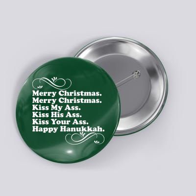 Merry Christmas Happy Hanukkah Funny Holiday Button
