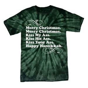 Merry Christmas Happy Hanukkah Funny Holiday Tie-Dye T-Shirt