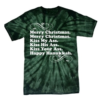 Merry Christmas Happy Hanukkah Funny Holiday Tie-Dye T-Shirt