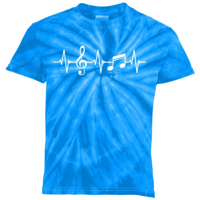 Musician Clothing Heartbeat Music Notes Gift Kids Tie-Dye T-Shirt