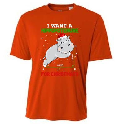 Math Christmas Hippo I Want A Hippopotenuse For Christmath Meaningful Gift Cooling Performance Crew T-Shirt