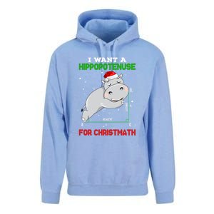 Math Christmas Hippo I Want A Hippopotenuse For Christmath Meaningful Gift Unisex Surf Hoodie