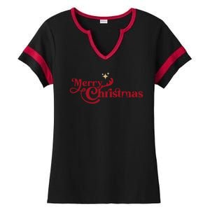 Merry Christmas Holiday Festive Gift Ladies Halftime Notch Neck Tee