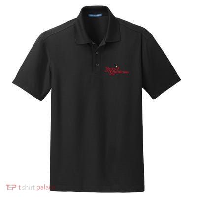Merry Christmas Holiday Festive Gift Dry Zone Grid Polo