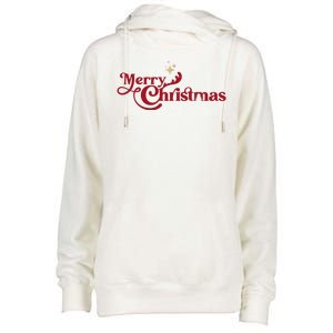 Merry Christmas Holiday Festive Gift Womens Funnel Neck Pullover Hood