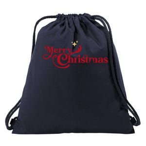 Merry Christmas Holiday Festive Gift Drawstring Bag