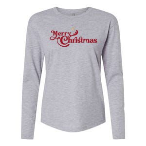 Merry Christmas Holiday Festive Gift Womens Cotton Relaxed Long Sleeve T-Shirt