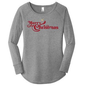 Merry Christmas Holiday Festive Gift Women's Perfect Tri Tunic Long Sleeve Shirt