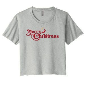 Merry Christmas Holiday Festive Gift Women's Crop Top Tee