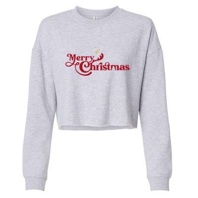 Merry Christmas Holiday Festive Gift Cropped Pullover Crew