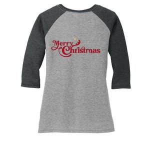 Merry Christmas Holiday Festive Gift Women's Tri-Blend 3/4-Sleeve Raglan Shirt