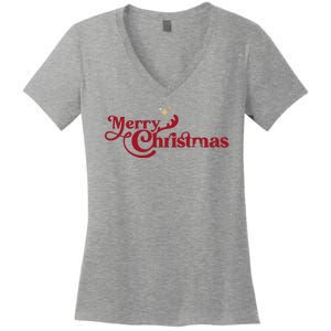 Merry Christmas Holiday Festive Gift Women's V-Neck T-Shirt