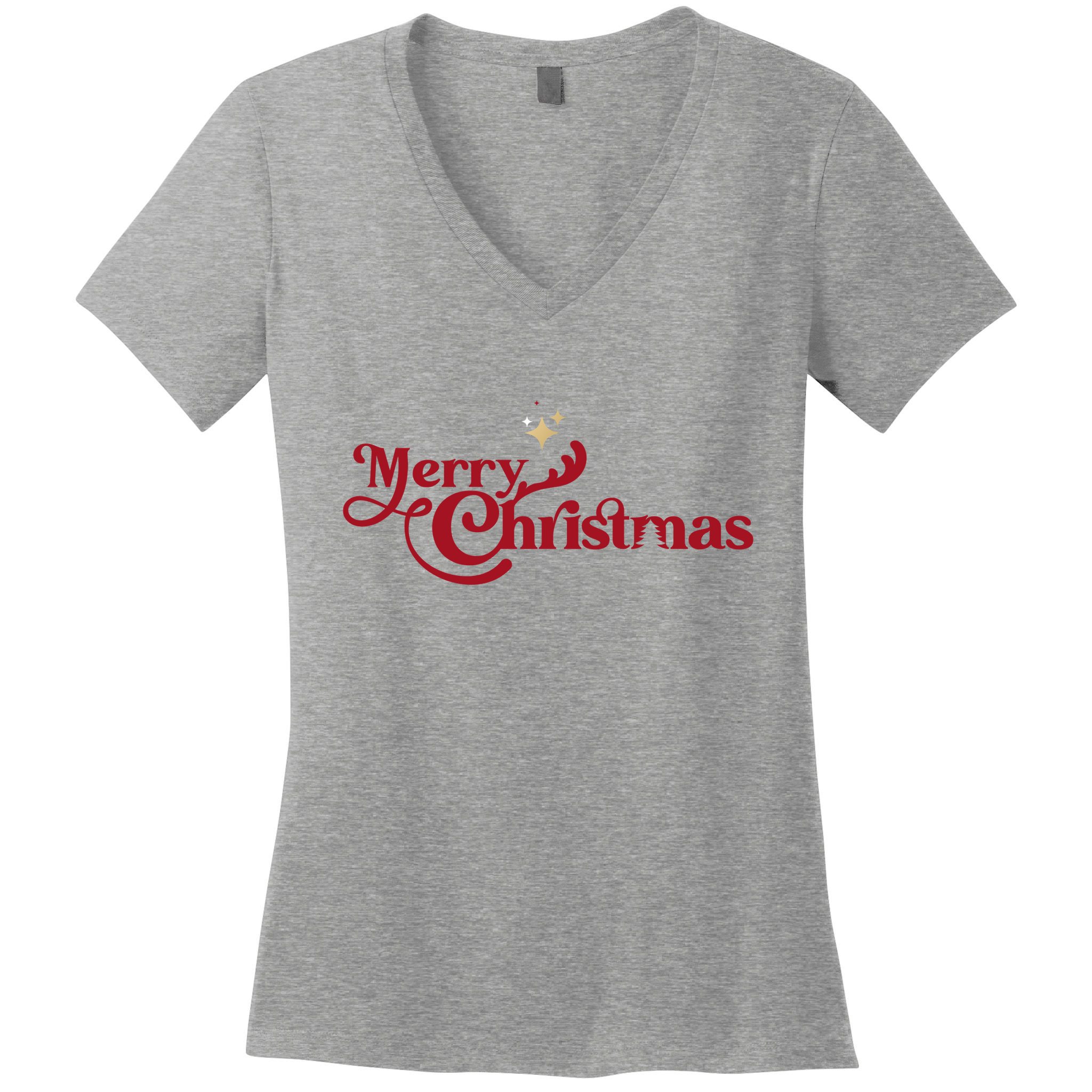Merry Christmas Holiday Festive Gift Women's V-Neck T-Shirt