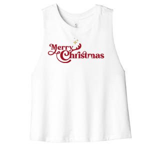 Merry Christmas Holiday Festive Gift Women's Racerback Cropped Tank