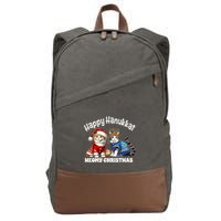 Merry Christmas Happy Hanukkah Jewish Christian  Cotton Canvas Backpack