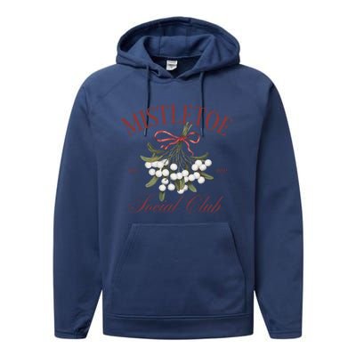 Misteltoe Christmas Holiday Season Xmas Gift Performance Fleece Hoodie