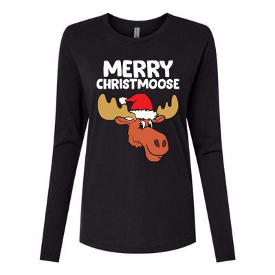 Moose Christmas Hat Moose Merry Christmoose Merry Christmas Gift Womens Cotton Relaxed Long Sleeve T-Shirt