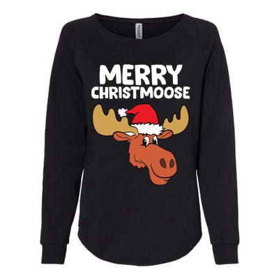 Moose Christmas Hat Moose Merry Christmoose Merry Christmas Gift Womens California Wash Sweatshirt