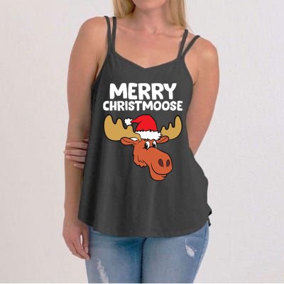 Moose Christmas Hat Moose Merry Christmoose Merry Christmas Gift Women's Strappy Tank