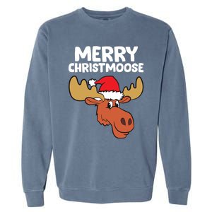 Moose Christmas Hat Moose Merry Christmoose Merry Christmas Gift Garment-Dyed Sweatshirt