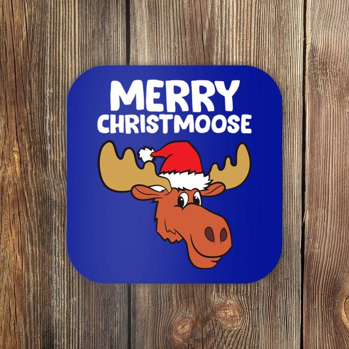 Moose Christmas Hat Moose Merry Christmoose Merry Christmas Gift Coaster