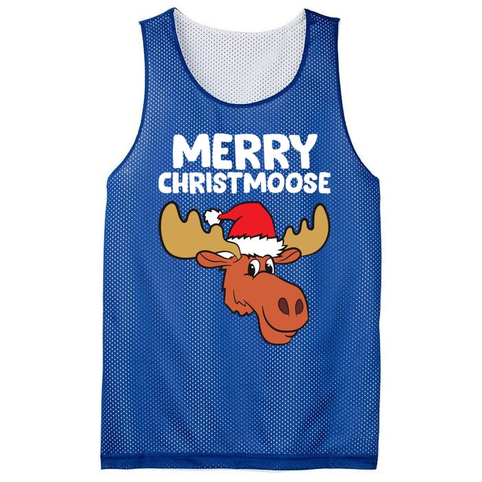 Moose Christmas Hat Moose Merry Christmoose Merry Christmas Gift Mesh Reversible Basketball Jersey Tank