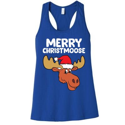 Moose Christmas Hat Moose Merry Christmoose Merry Christmas Gift Women's Racerback Tank