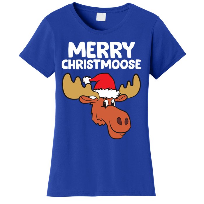 Moose Christmas Hat Moose Merry Christmoose Merry Christmas Gift Women's T-Shirt