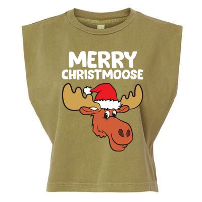 Moose Christmas Hat Moose Merry Christmoose Merry Christmas Gift Garment-Dyed Women's Muscle Tee