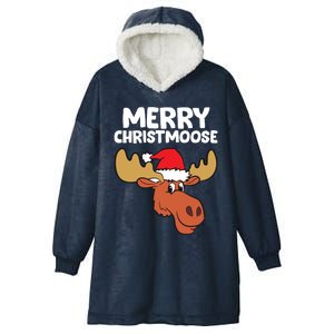 Moose Christmas Hat Moose Merry Christmoose Merry Christmas Gift Hooded Wearable Blanket