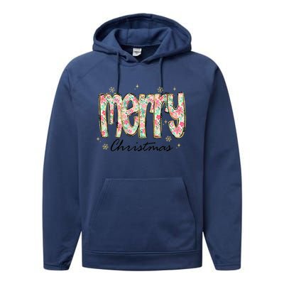 Merry Christmas Holiday Season Performance Fleece Hoodie