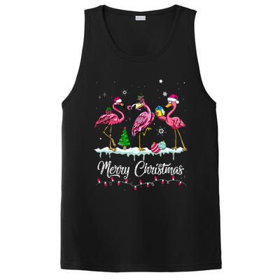 Merry Christmas Hat Santa Flamingo Snow Xmas Pajamas  PosiCharge Competitor Tank