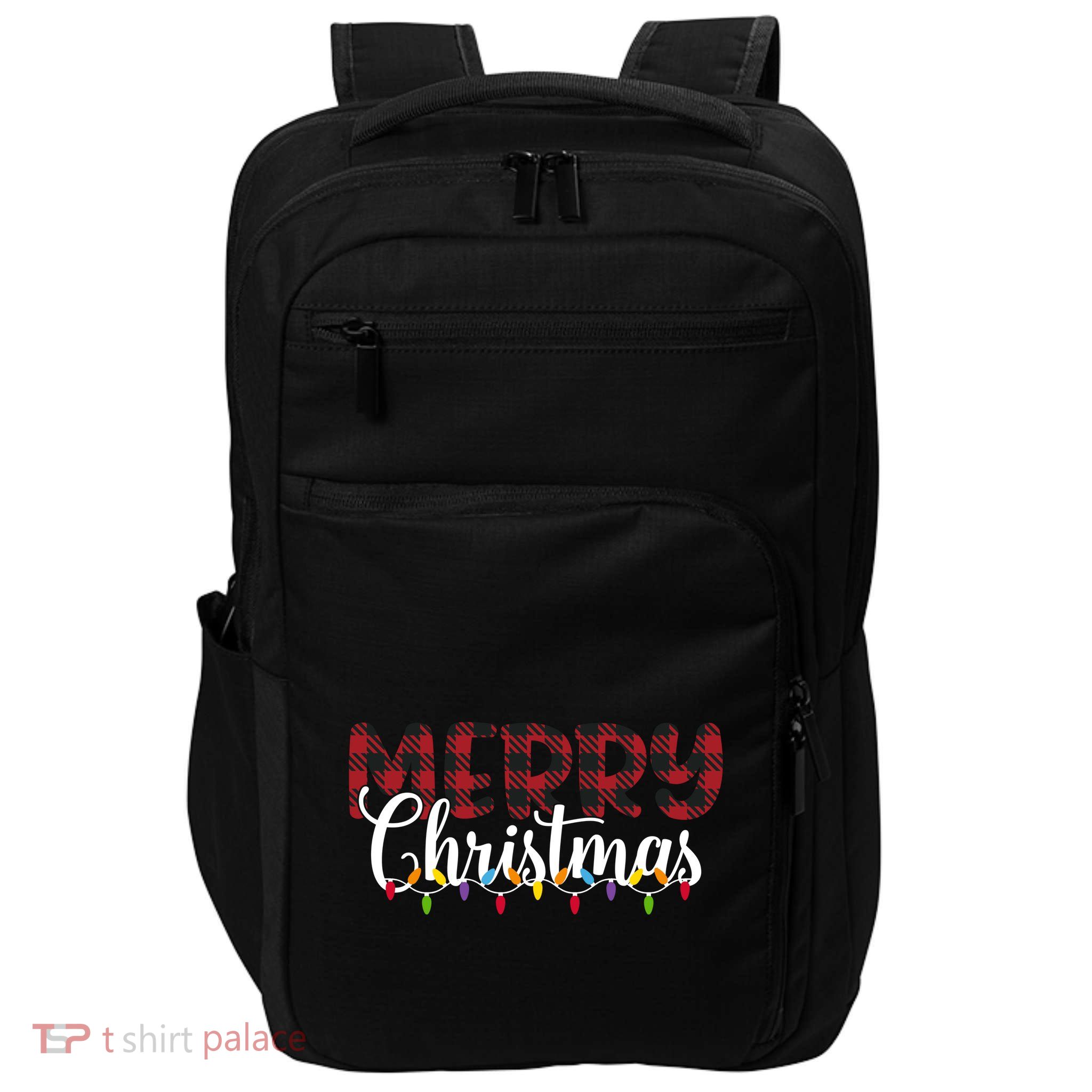 Merry Christmas Holiday Festive Impact Tech Backpack