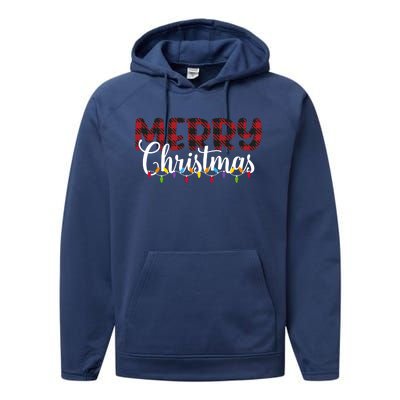 Merry Christmas Holiday Festive Performance Fleece Hoodie