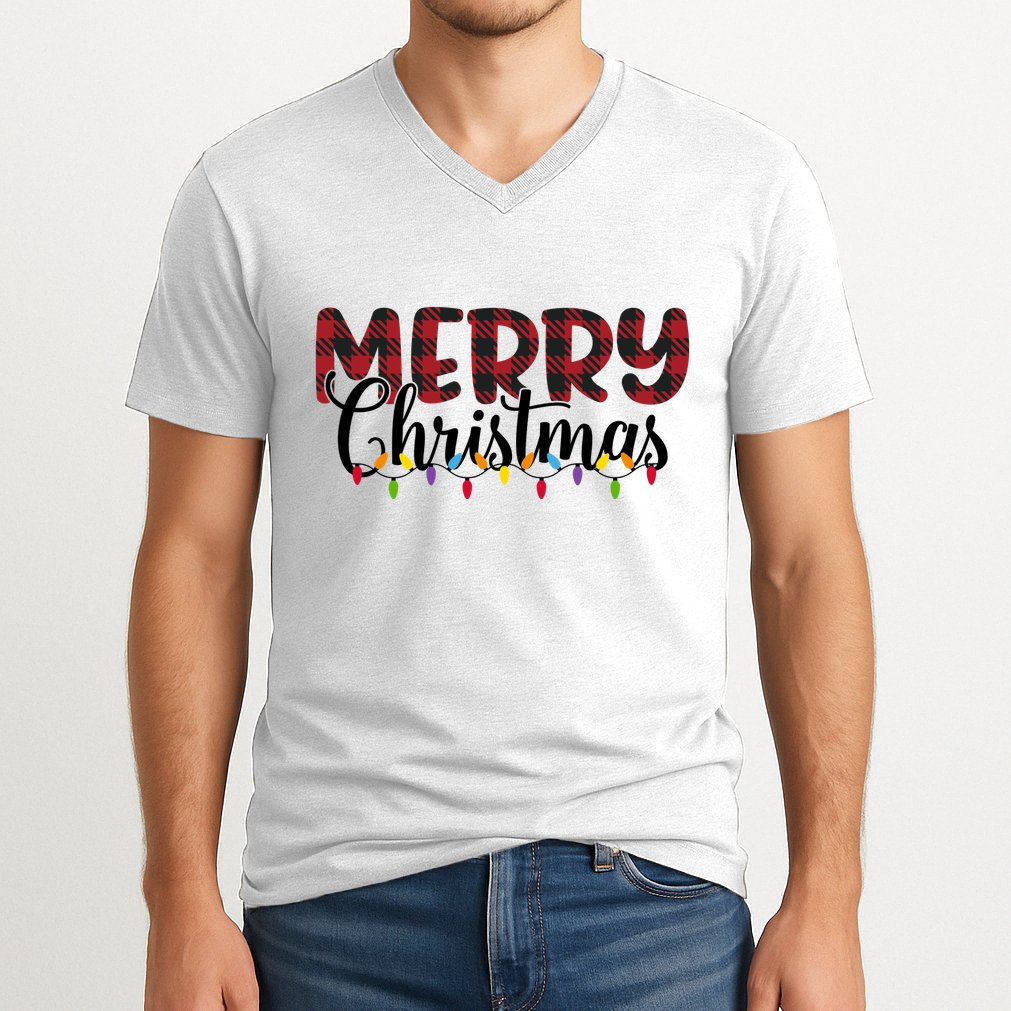 Merry Christmas Holiday Festive V-Neck T-Shirt