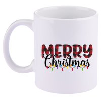 Merry Christmas Holiday Festive 11oz C Handle Ceramic Mug