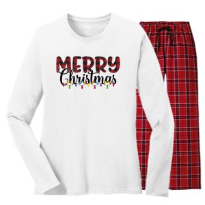 Merry Christmas Holiday Festive Women's Long Sleeve Flannel Pajama Set 