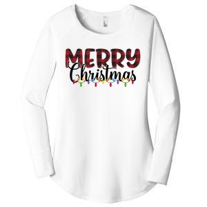 Merry Christmas Holiday Festive Women's Perfect Tri Tunic Long Sleeve Shirt