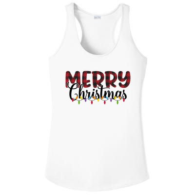 Merry Christmas Holiday Festive Ladies PosiCharge Competitor Racerback Tank