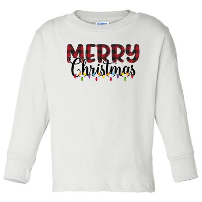 Merry Christmas Holiday Festive Toddler Long Sleeve Shirt