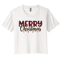 Merry Christmas Holiday Festive Women's Crop Top Tee