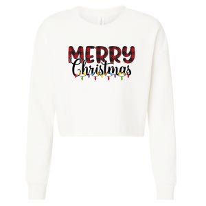 Merry Christmas Holiday Festive Cropped Pullover Crew