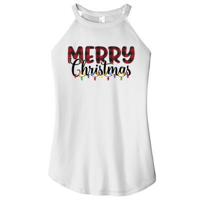 Merry Christmas Holiday Festive Women’s Perfect Tri Rocker Tank