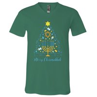 Merry Chrismukkah Holiday Hanukkah Pajama Family Matching V-Neck T-Shirt