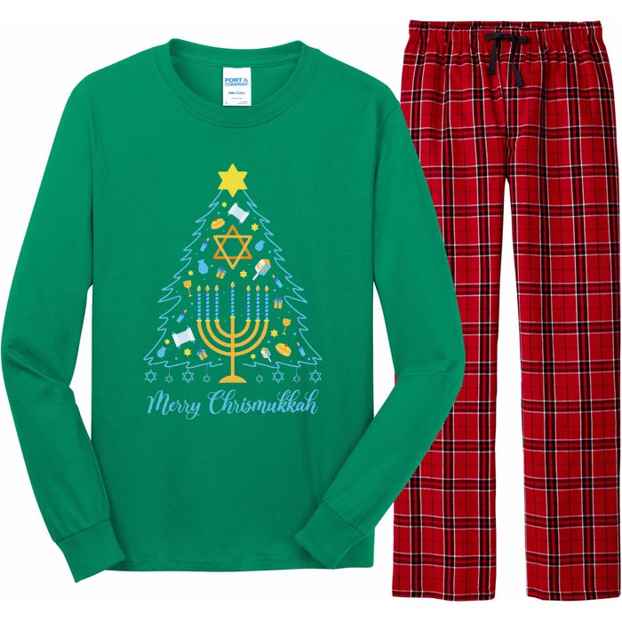 Merry Chrismukkah Holiday Hanukkah Pajama Family Matching Long Sleeve Pajama Set