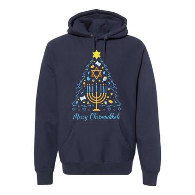 Merry Chrismukkah Holiday Hanukkah Pajama Family Matching Premium Hoodie