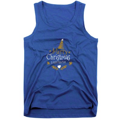 Merry Christmas Happy Holiday Happy New Year Xmas Tree Gift Tank Top